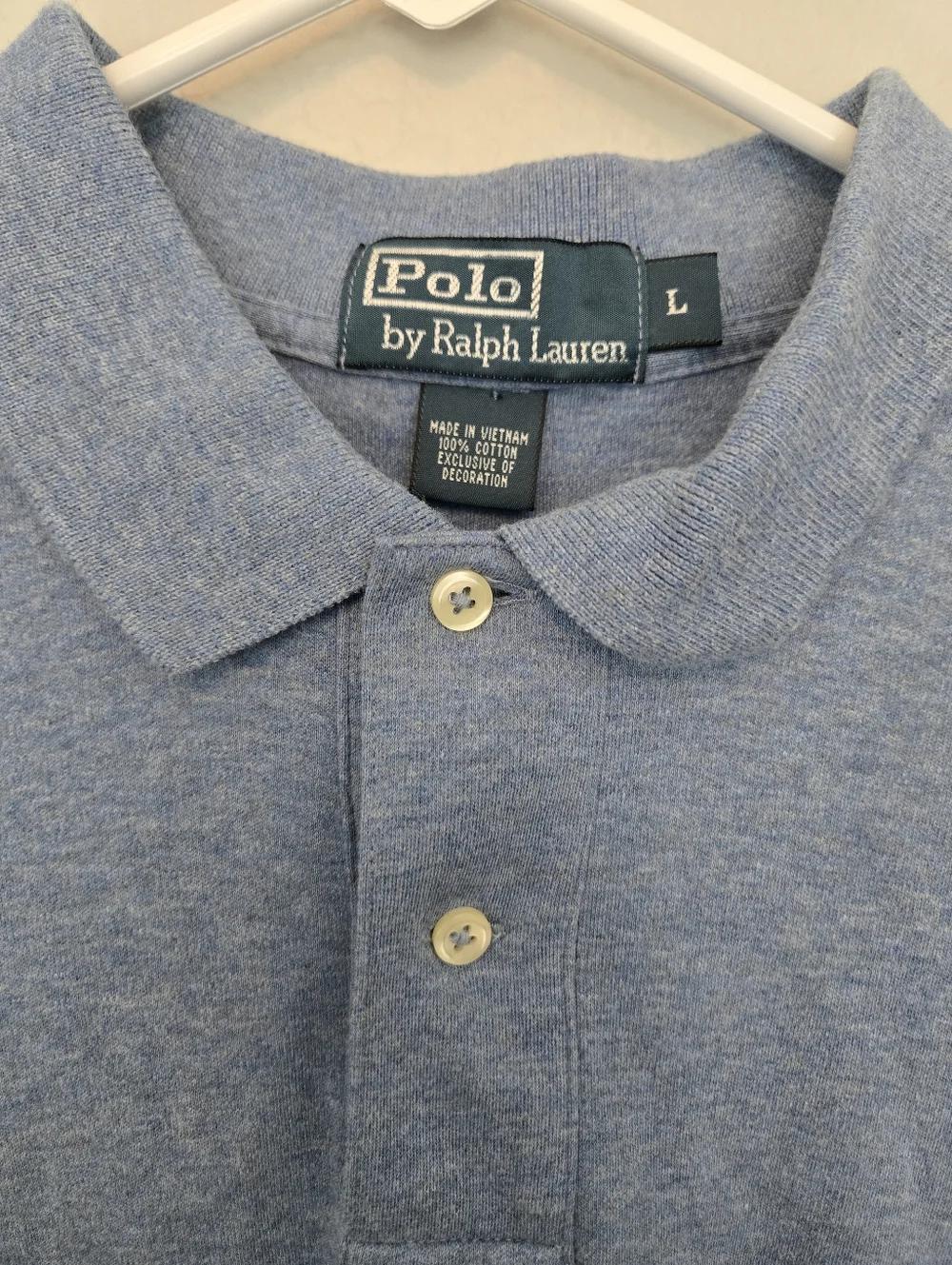 Polo By Ralph Lauren Men’s Heather Navy Polo with Pink Pony, Size Large
